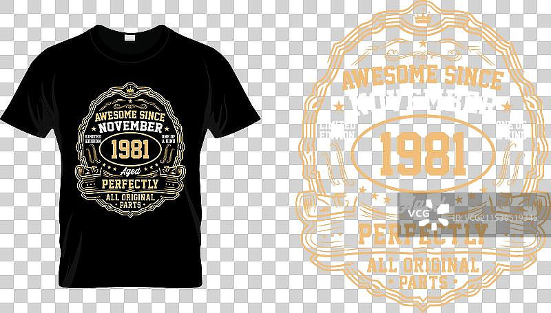 自1981年11月以来的复古生日庆祝活动图片素材