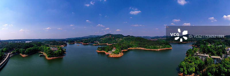 航拍：中国四川黑龙滩水库图片素材