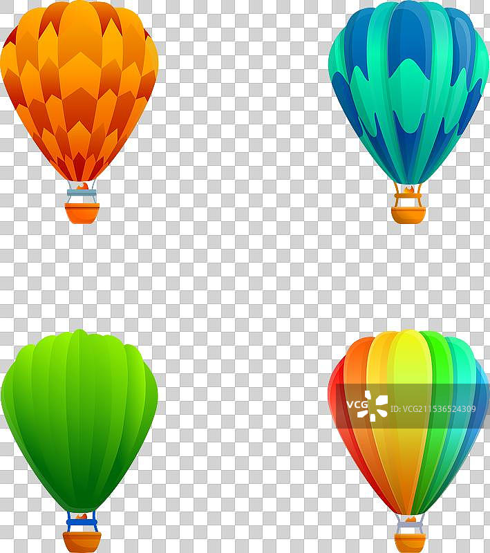 各种气球图标集 卡通热气球图片素材