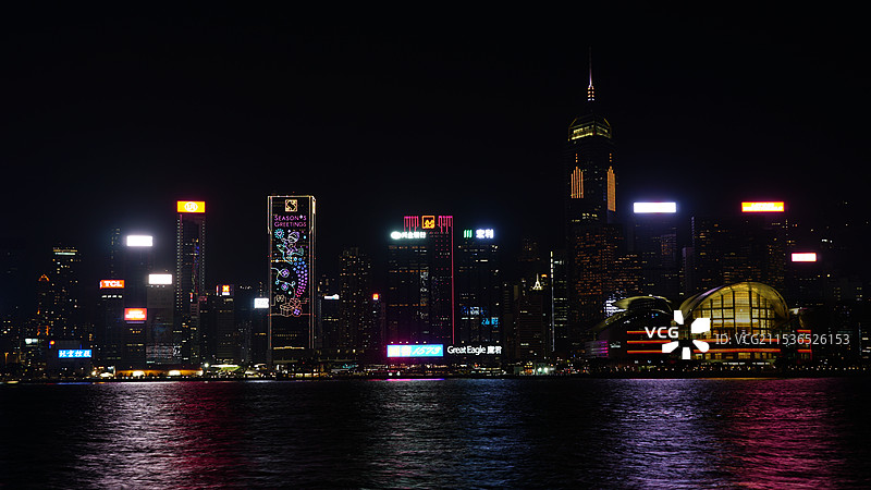 香港维多利亚港夜景 星光大道图片素材