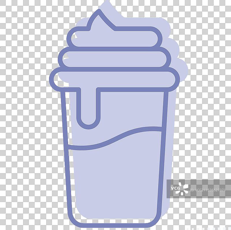 与咖啡相关的图标，双色的冰沙符号图片素材