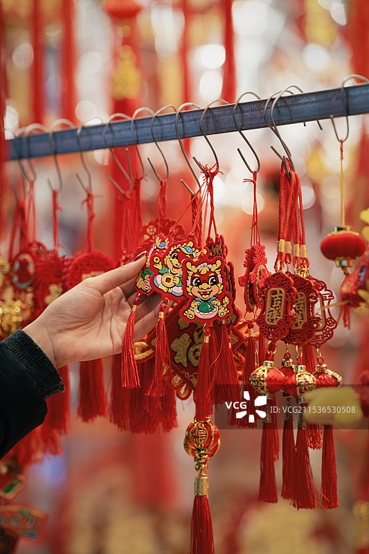 春节年味装饰摆件工艺品特写图片素材