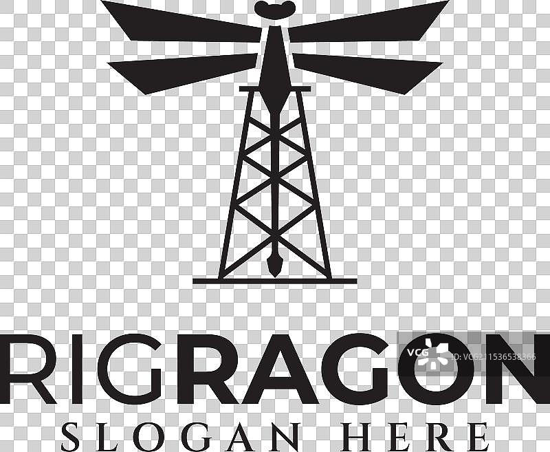 蜻蜓石油钻井现代标志设计模板图片素材