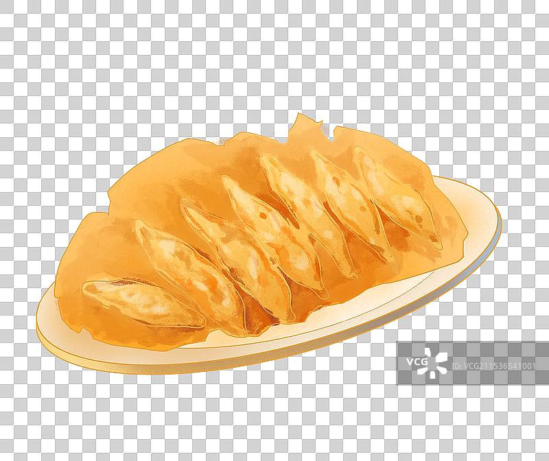 锅贴手绘插画图片素材