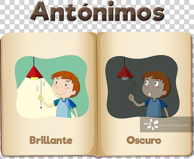 明亮与黑暗的西班牙语教育图片素材