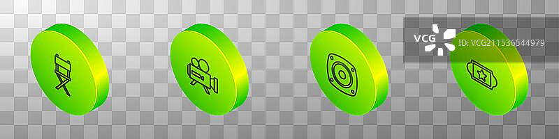 等距线条导演椅复古风格图片素材