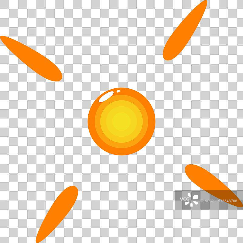 卡通太阳发出橙色光束图片素材