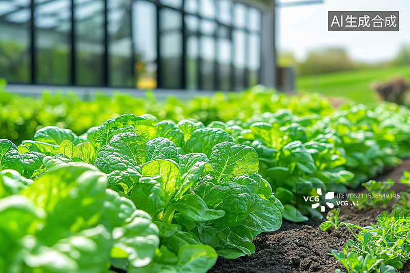 【AI数字艺术】菜园内种植的青菜图片素材