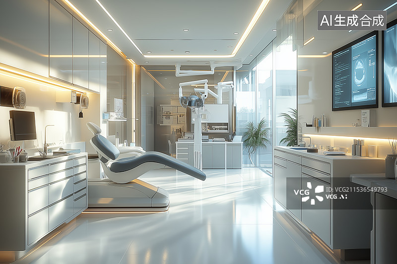 【AI数字艺术】牙科诊所内部场景图片素材