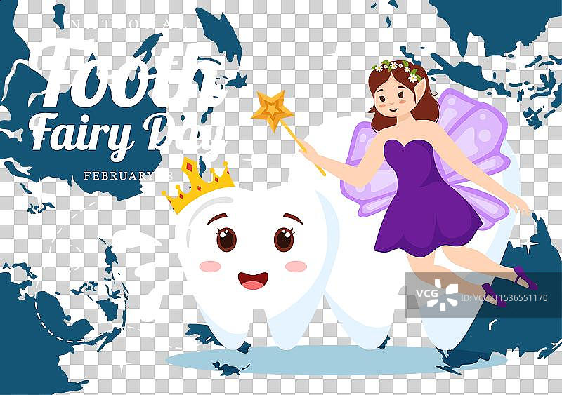 国家牙仙节与小女孩的帮助图片素材