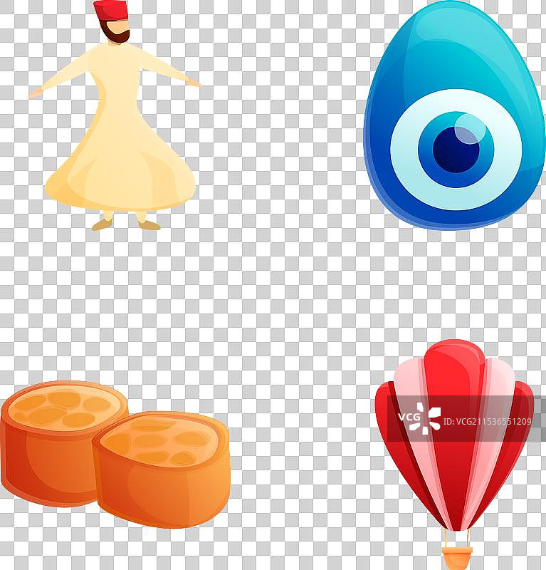 土耳其符号图标集卡通地标图片素材