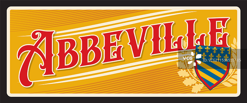 阿贝维尔法国地区复古旅行牌图片素材
