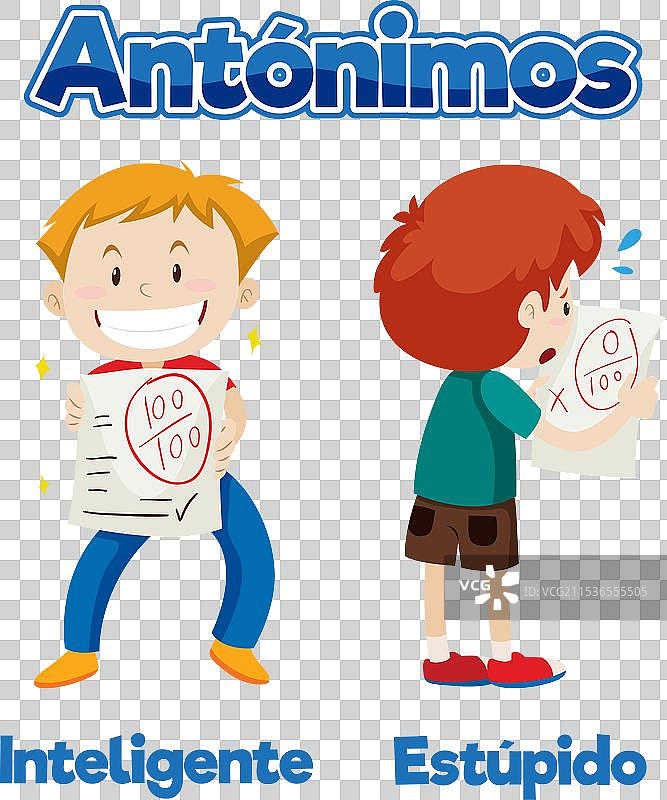 智能与愚蠢的教育反义词图片素材