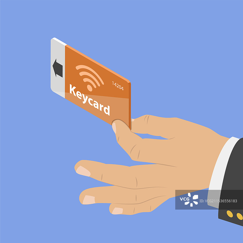 钥匙卡的三维等距平面图图片素材