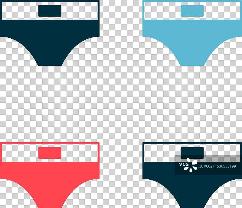 流行艺术风格的男性内裤图标，背景为彩色图片素材