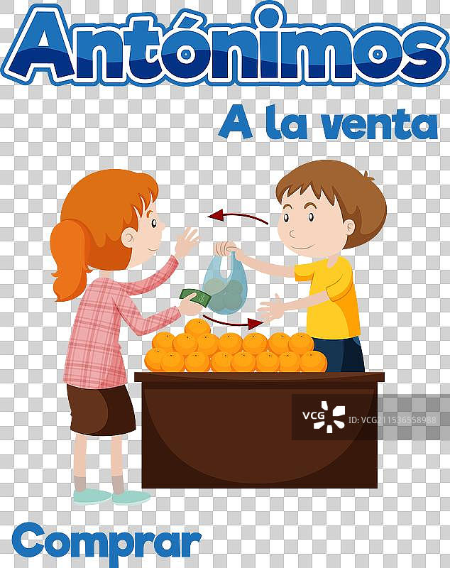 西班牙语教育反义词图片词汇图片素材