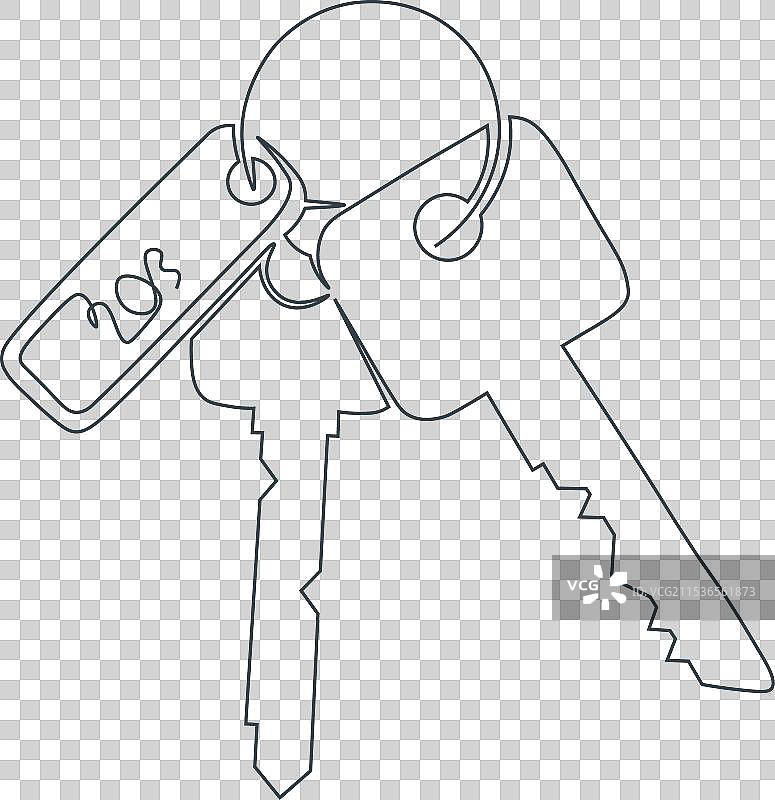 酒店房间或房子的钥匙和标签图片素材