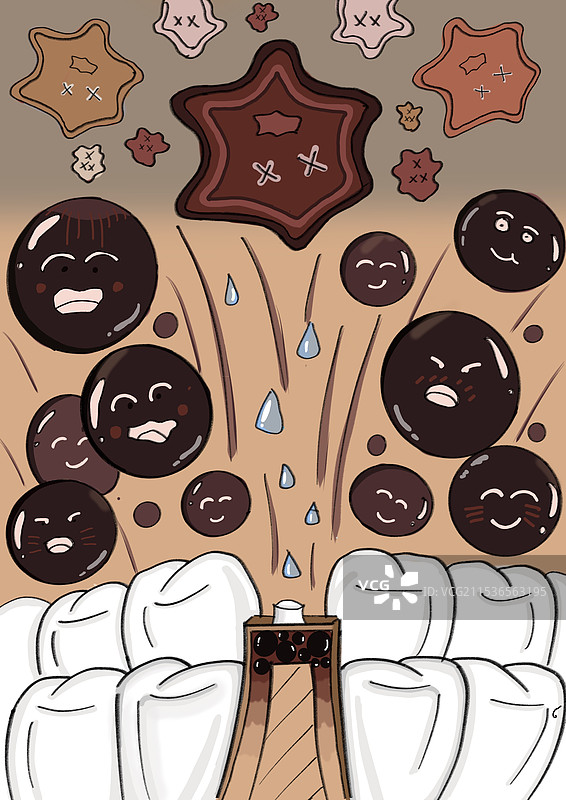 珍珠奶茶牙膏图片素材