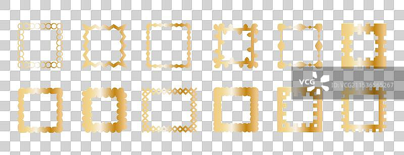 奢华的金色几何框架艺术图片素材