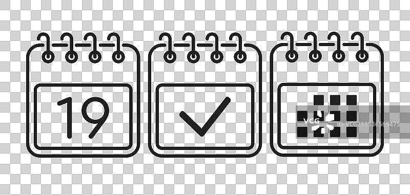 图标页面日历 - 19天议程已完成图片素材