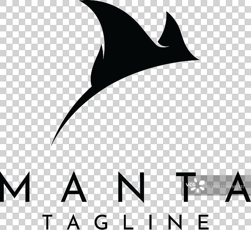 海洋动物黄貂鱼或鳐鱼标志设计图片素材