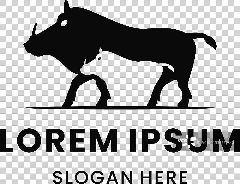 野猪和她的小猪仔简单标志图片素材