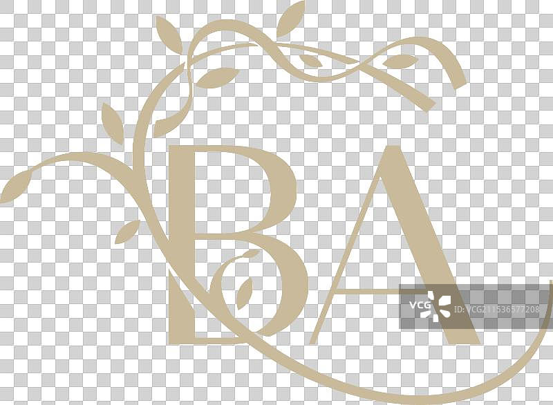 b a ba 美容初始标志手写字体图片素材