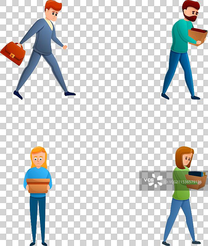 被解雇员工图标集 卡通人物与图片素材