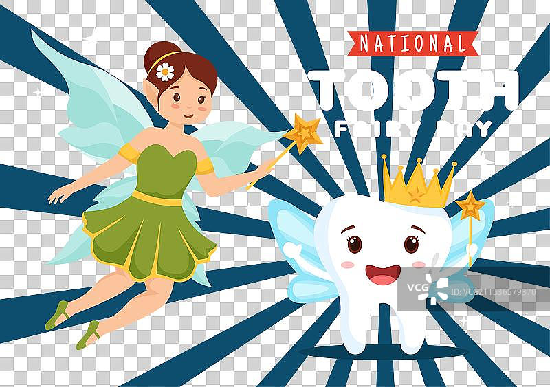 国家牙仙节与小女孩的帮助图片素材