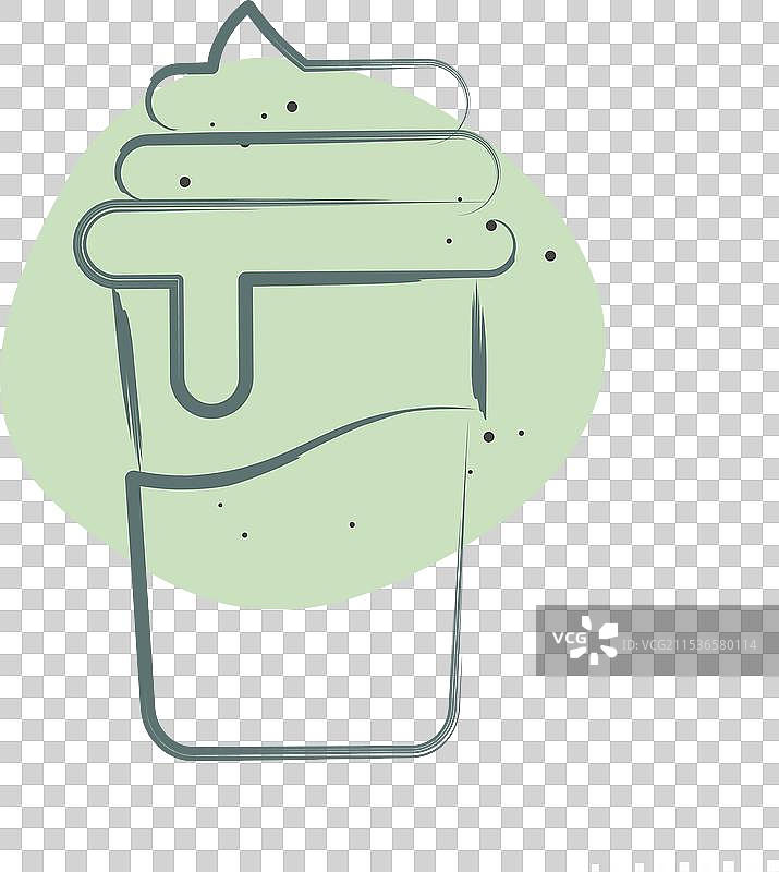 与咖啡相关的图标，色彩斑斓的冰沙符号图片素材