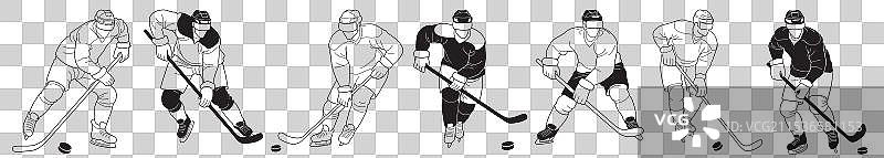 一组冰球运动员图片素材