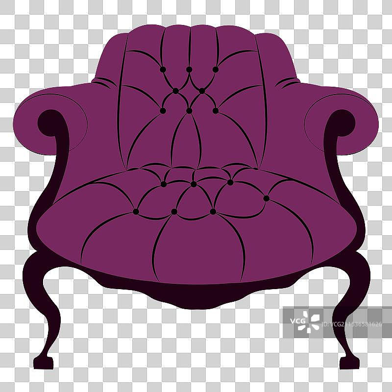 经典维多利亚风格柔软扶手椅元素图片素材