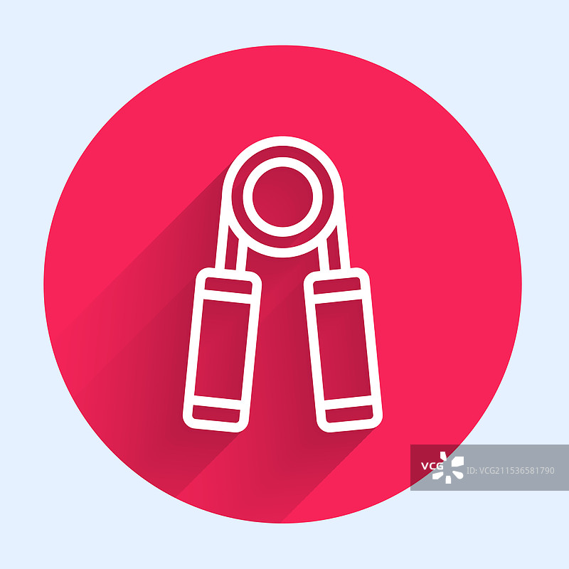 白色线条运动扩展器图标，带长柄图片素材