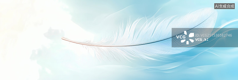 【AI数字艺术】漂浮在空中的白色羽毛图片素材