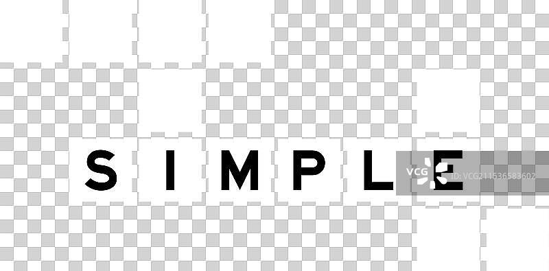 填字游戏中的简单单词字母图片素材