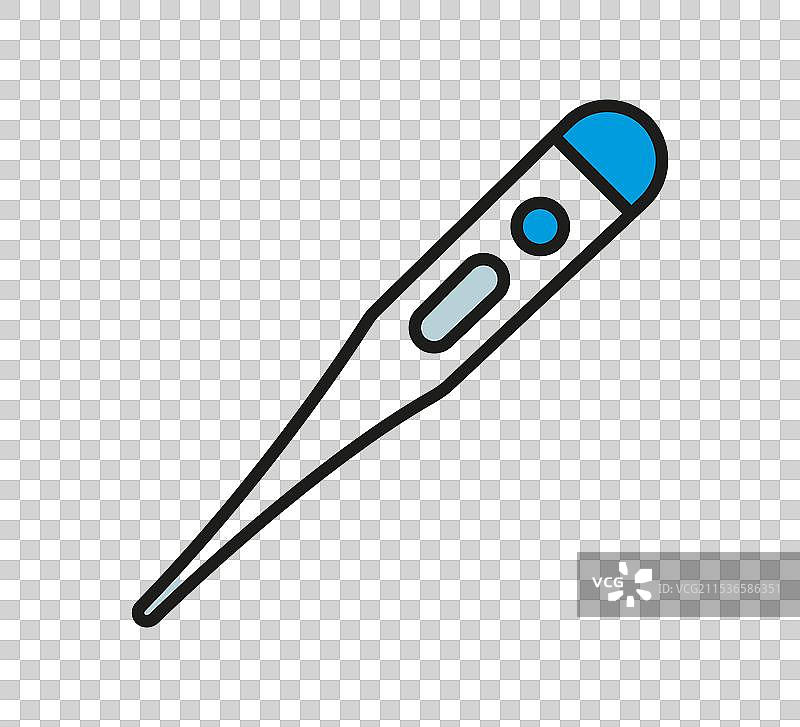 电子温度计 彩色图标 轮廓 体温图片素材