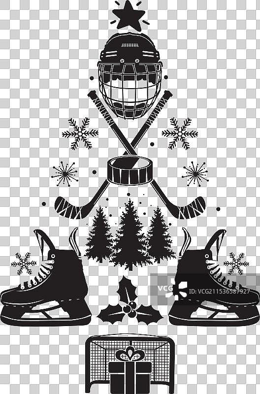 冰球圣诞树 冰球冬季图片素材