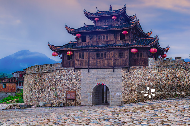 和平古镇之晨图片素材