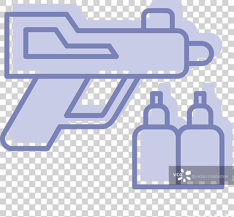 与毒药符号相关的枪图标，双色风格图片素材