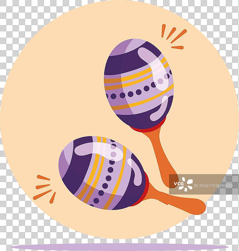 孤立的彩色马拉卡斯乐器图标图片素材