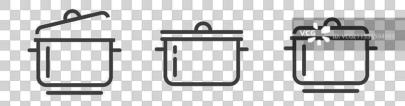 简单细线风格的烹饪锅图标图片素材