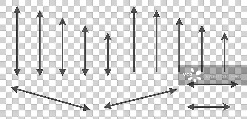 箭头双倍尺寸测量图标简单版图片素材