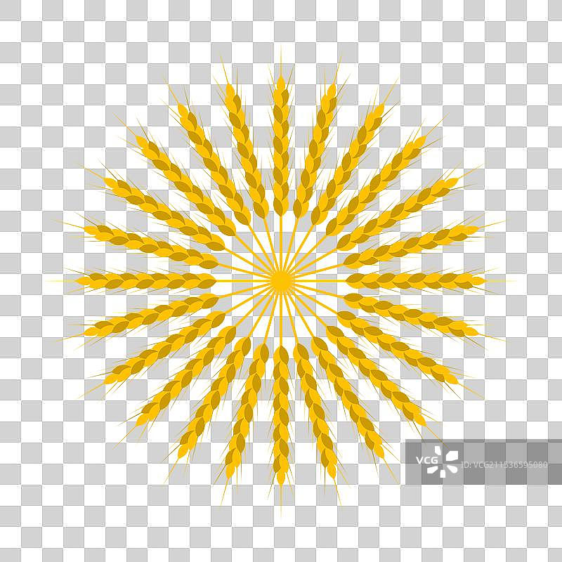 圆形小麦花环和装饰品图片素材