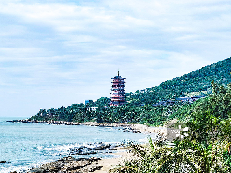 海南三亚南山文化苑南山寺佛塔图片素材