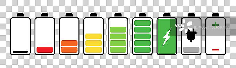手机电池充电指示图标充电水平图片素材