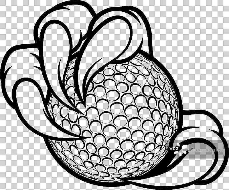 鹰鸟怪物爪子抓着高尔夫球图片素材