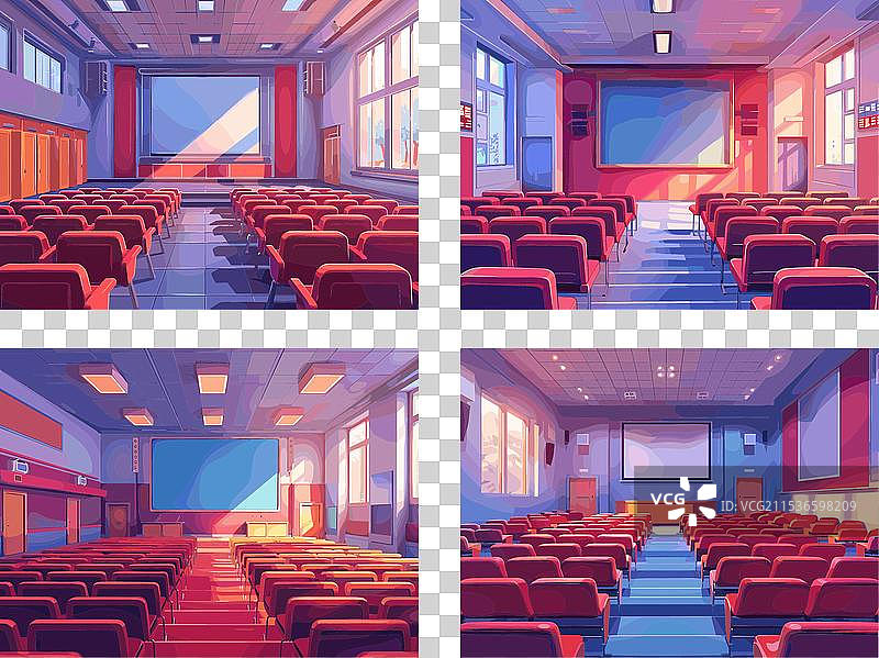 教育大厅卡通场景椅子图片素材