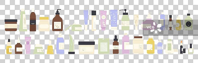 各种化妆品和护肤品的概念图片素材