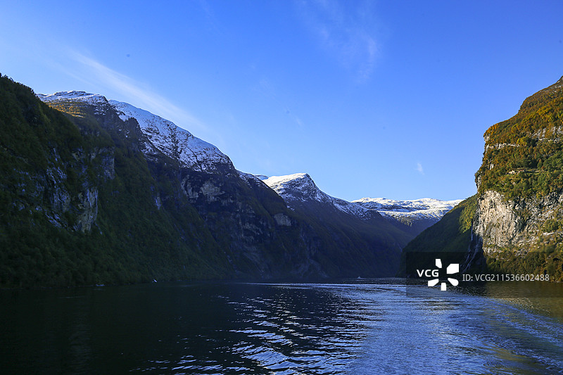北欧挪威最美丽的盖朗厄尔峡湾图片素材