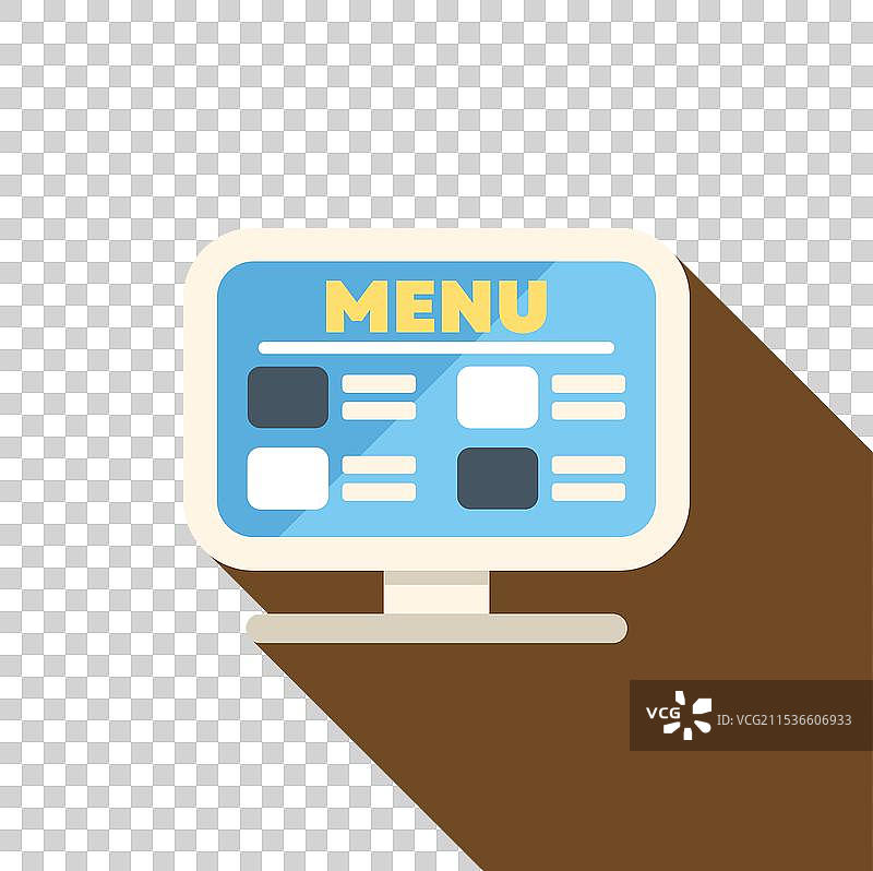 餐厅中展示食物选择的数字菜单图片素材